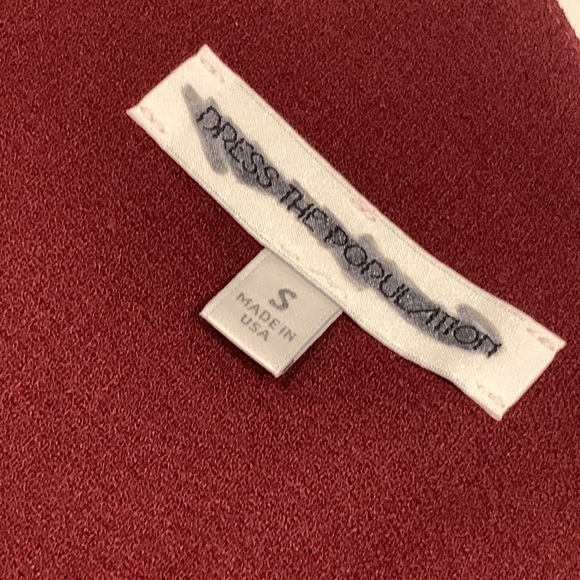 DRESS the population Burgundy Red One Shoulder bridesmaid midi dress size Small - Picture 10 of 15